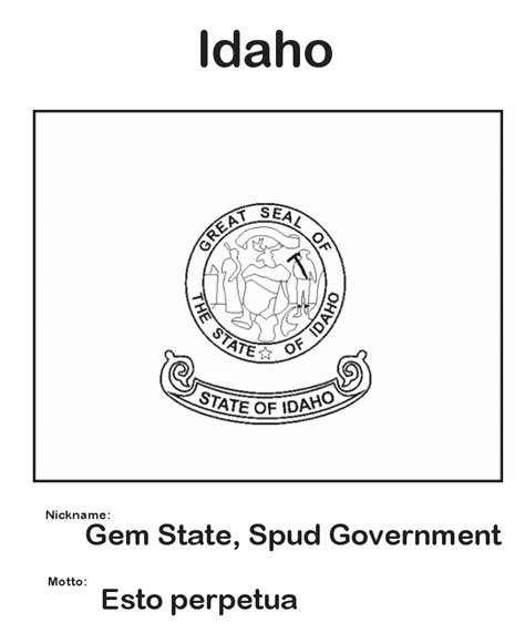 USA-Printables: Idaho State Flag - State of Idaho Coloring Pages