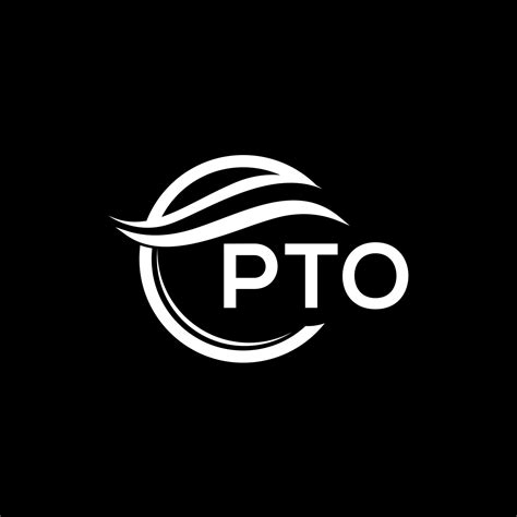 PTO letter logo design on black background. PTO creative circle logo. PTO initials letter logo ...