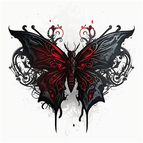 Butterfly Tattoo Design White Background PNG File Download High ...