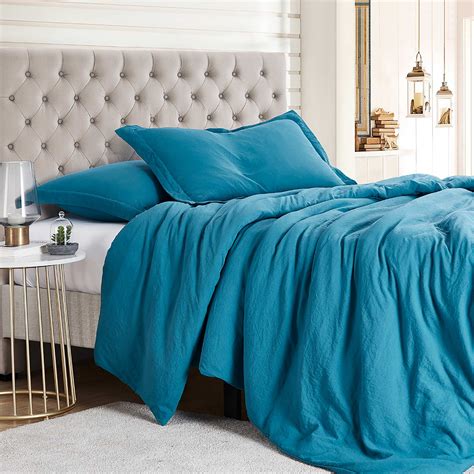 Sweet Home Collection Washed Crinkled Duvet Cover Teal Full/Queen - Walmart.com - Walmart.com