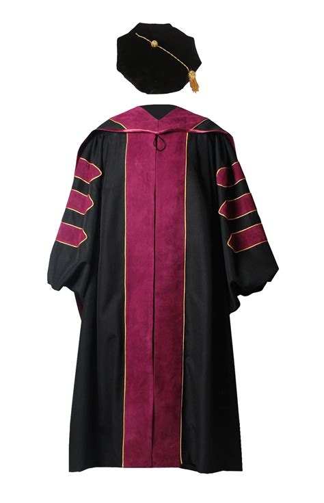 Deluxe Doctoral Graduation Gown,Phd Hood and 8-Side Tam Package Maroon ...