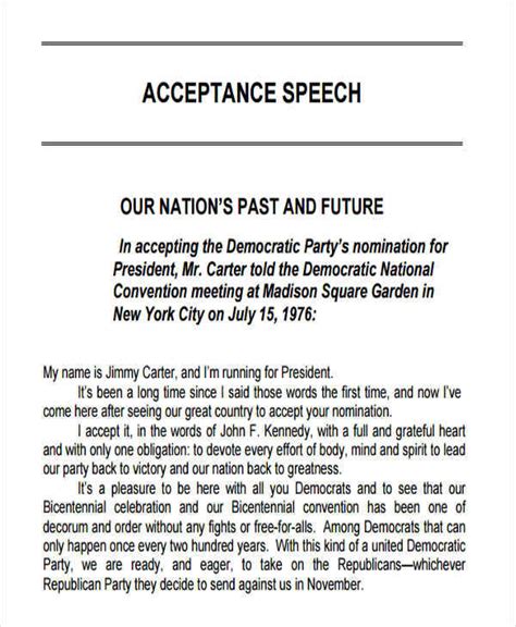 Acceptance Speech Sample | Master of Template Document