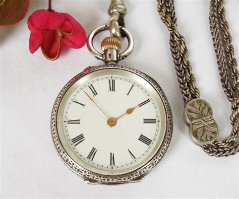 Antiques Atlas - A Lady’s Swiss Fob Watch With Albertina, C1900 as170a4902