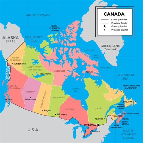 Detailed Canada Map with Province 19938274 Vector Art at Vecteezy