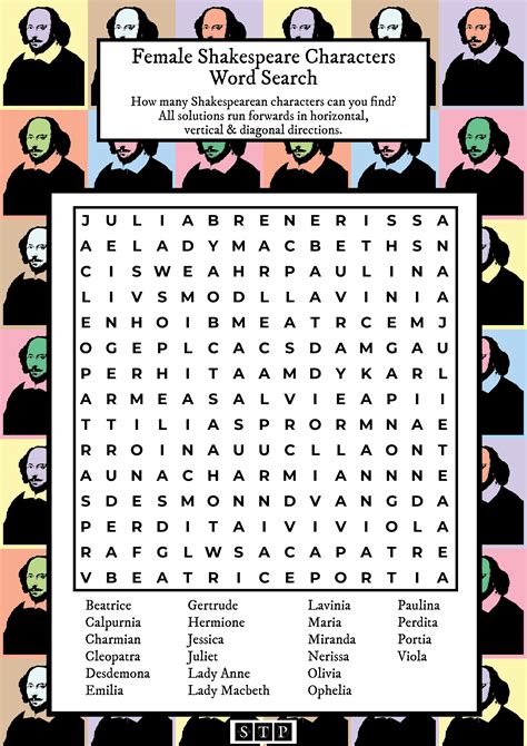 Female Shakespeare Characters Word Search — STP Books