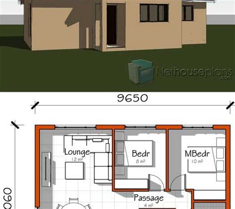 2 Room House Plans | Low Cost 2 Bedroom House Plan | Nethouseplans