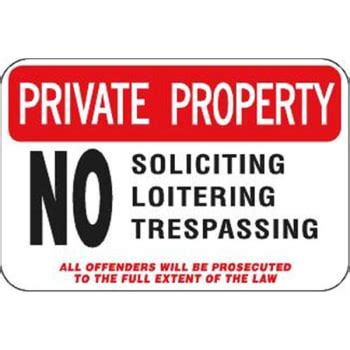 Private Property/no Soliciting Sign, Non-Reflective, 18 X 12 | HD Supply