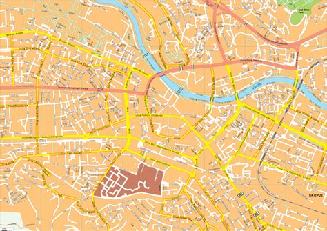 Skopje Vector EPS Map | Vector World Maps