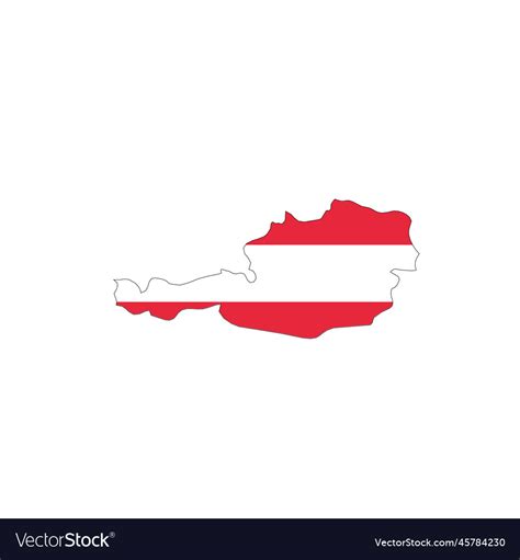 Austria national flag in a shape of country map Vector Image