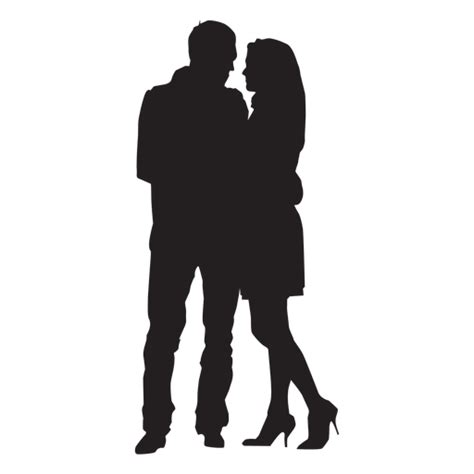 Couple Hugging Silhouette PNG & SVG Design For T-Shirts