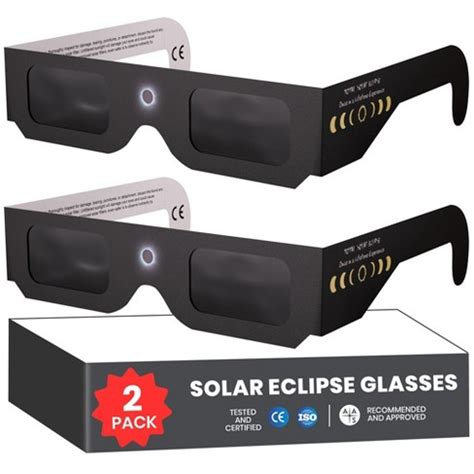 Solar Eclipse Glasses Approved 2024 (2 Pack) Ce And Iso Certified Solar ...