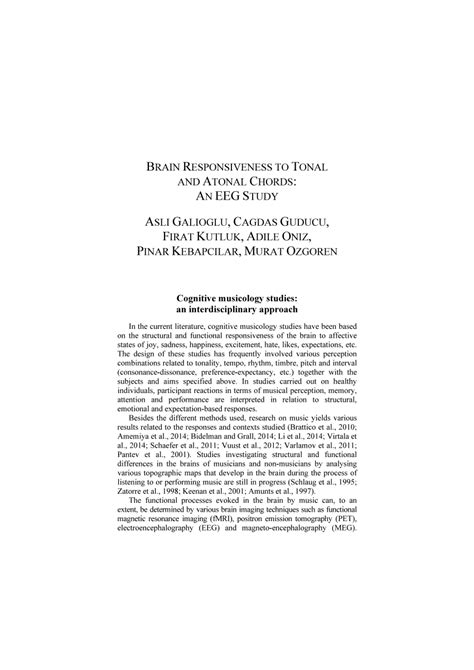 (PDF) Brain Responsiveness to Tonal and Atonal Chords An EEG Study