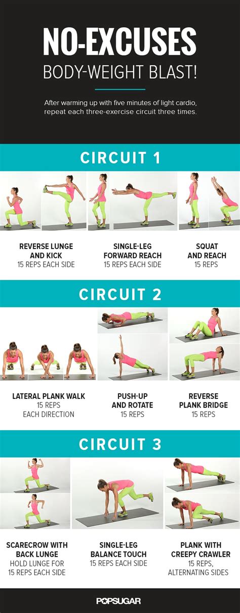 Printable No-Equipment Workout | POPSUGAR Fitness