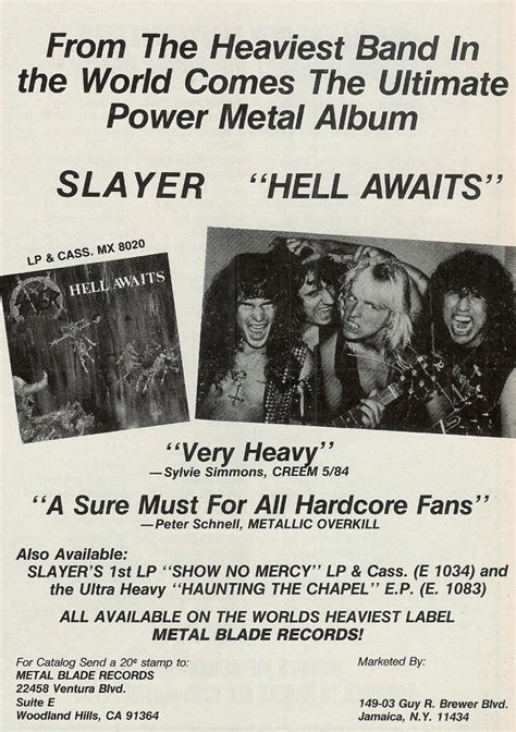 Hell Awaits promo poster : r/Slayer