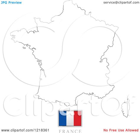 Clipart of a France Flag And Map Outline - Royalty Free Vector Illustration by Lal Perera #1218361