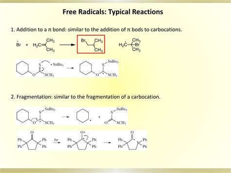 PPT - Free Radical Reactions Free Radicals Chain Free Radical Reactions Nonchain Free Radical ...