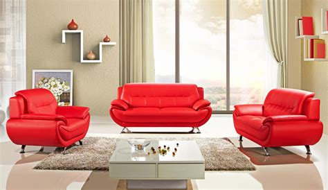 Modern Red Leather Sofa Set | Cabinets Matttroy