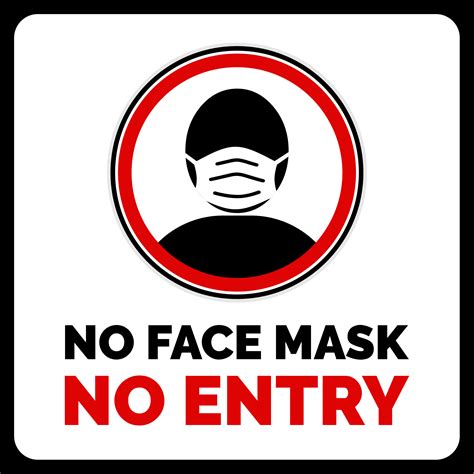 No Face Mask, No Entry Warning 1384710 Vector Art at Vecteezy