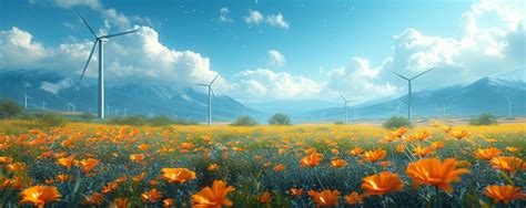 Premium Photo | A Detailed Illustration Of Wind Turbines Wallpaper