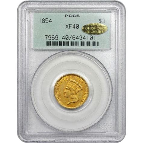 1854 $3 Gold Piece PCGS 6434101 • Coin Rarities Online