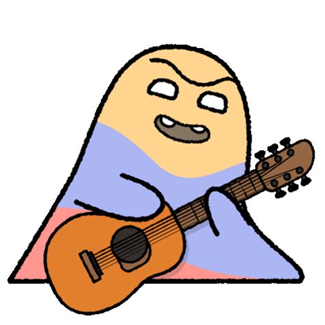 Happy Acoustic Guitar Sticker
