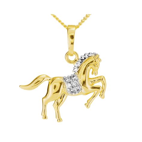 Prancing Horse Pendant Nuanced with Gold