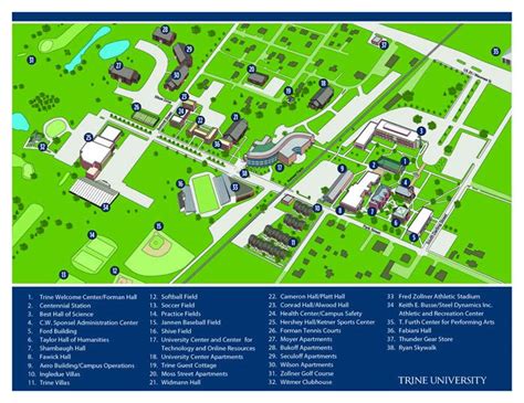 Trine University Campus Map – Map Vector