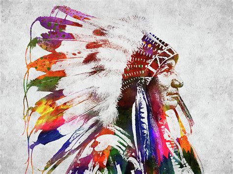 Native American Indian 7 Digital Art by Mihaela Pater - Pixels