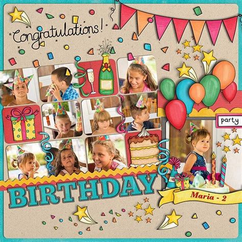 Let's Celebrate! | Birthday scrapbook layouts, Birthday scrapbook pages ...