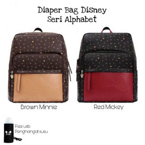 Jual Disney Diaper Bag Seri Alphabet (Free USB penghangat susu) | Shopee Indonesia