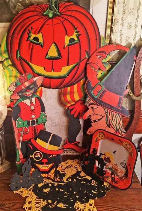 Fun Lot of 13 Vintage Halloween Mid-Century Decorations, Classic ...