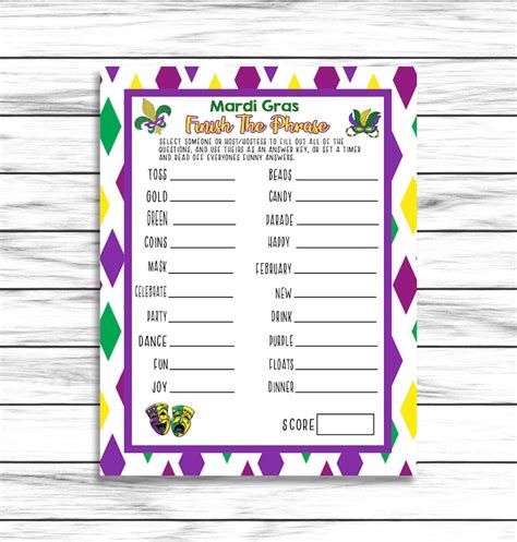 Mardi Gras Party Games Mardi Gras Party Trivia Mardi Gras | Etsy