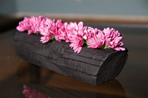 Shou Sugi Ban flower vase Wood Planter Box Centerpiece, Outdoor Planter Boxes, Rustic Planters ...
