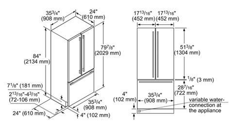 36" Built In French Door Bottom-Freezer Benchmark Series- Stainless Steel B36BT830NS - Benchmark ...