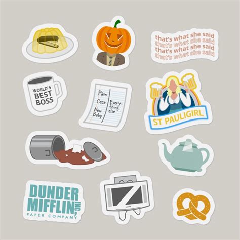 The Office Stickers the Office Sticker Pack 11 Stickers - Etsy