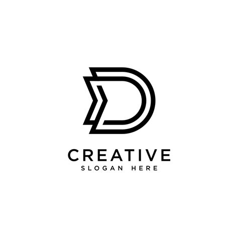 d letter logo vector design - MasterBundles