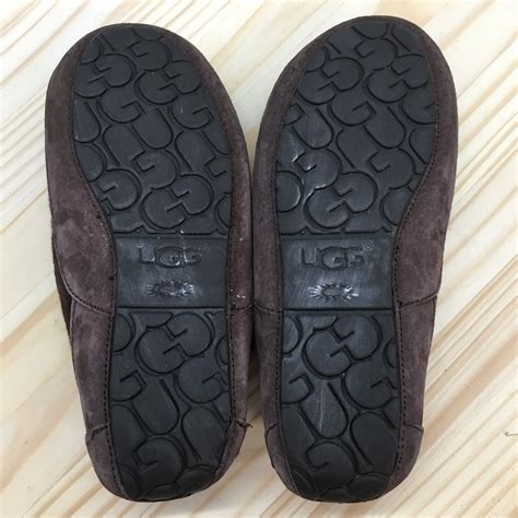 UGG Slippers Mens 12 Ascot Moccasins Brown Suede Faux… - Gem