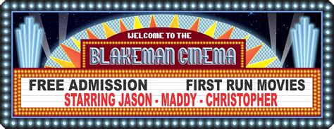 Personalized Home Cinema Sign with Vintage Movie Theater Marquee ...