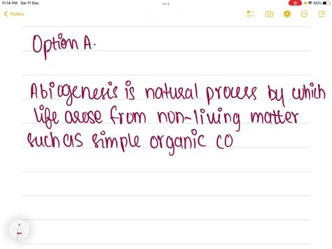 SOLVED:Abiogenesis means (a) Spontaneous generation (b) Origin of ...