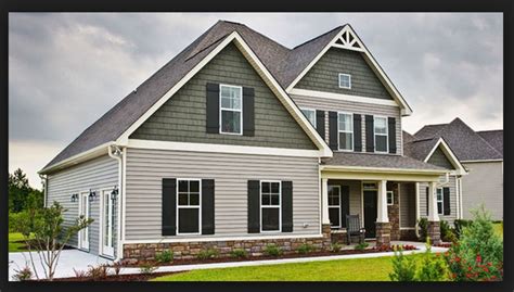 Two-tone Siding With Shutters | Exterior house colors, Grey exterior ...