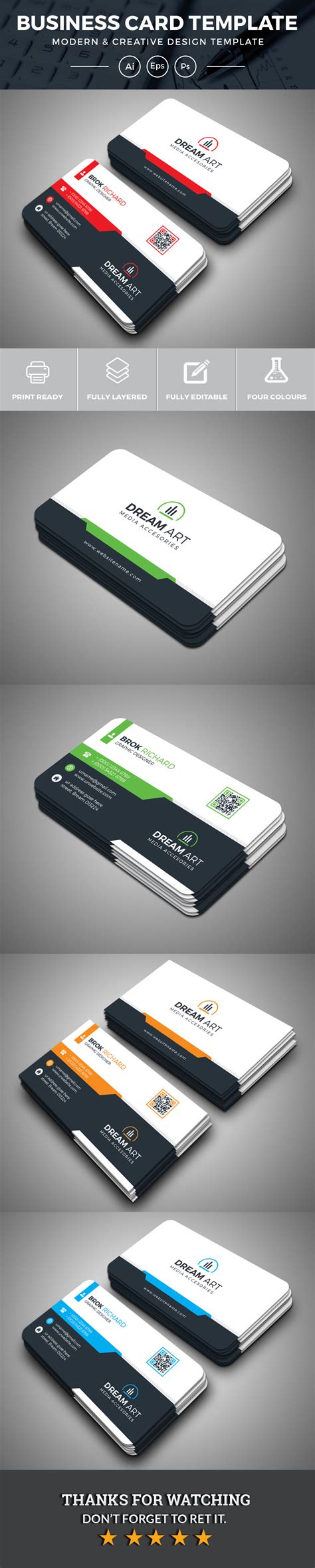 Corporate Color Business Card Template - TemplateMonster