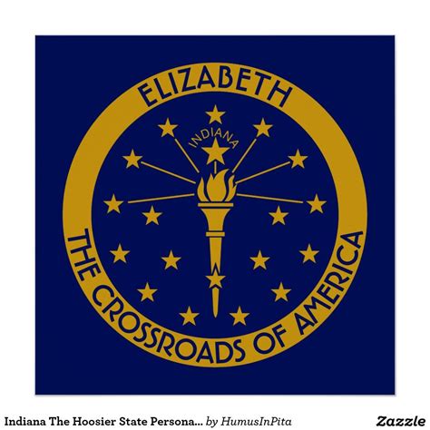 Indiana The Hoosier State Personalized Flag Poster | Zazzle ...