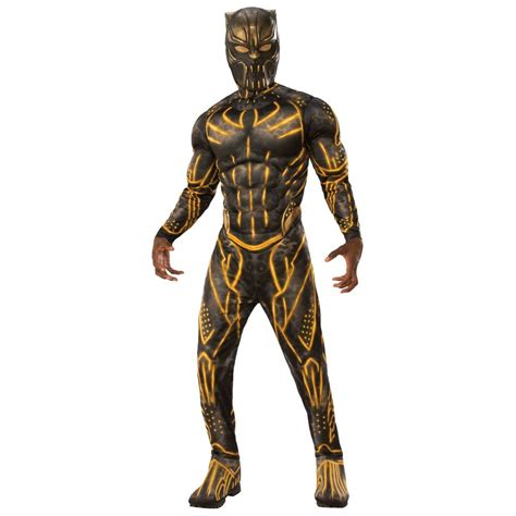 Marvel Black Panther Movie Mens Deluxe Erik Killmonger Battle Suit ...