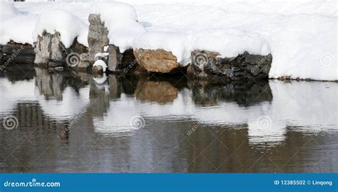 The winter snow bank. stock photo. Image of cold, scenics - 12385502