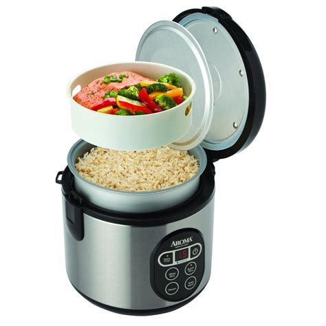 Aroma 8-Cup Digital Rice Cooker & Food Steamer | Best Food Steamer Brands