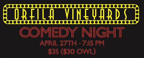 Comedy Night – Orfila Vineyards & Winery