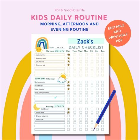 Daily Routines Printable Planner Daily Routine Chart Routine Etsy ...