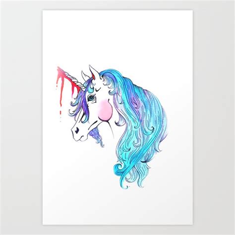 Cabin In the Woods Unicorn Art Print by Lydia Dick | Society6