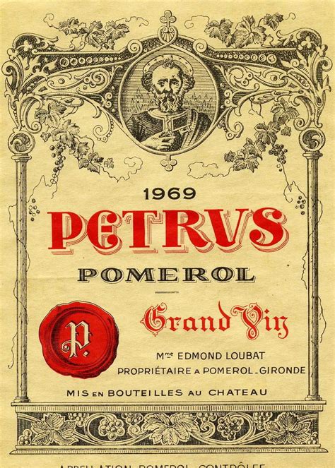 Wine & Cork: {Wine Label} 1969 Petrus Pomerol | Vintage wine label ...