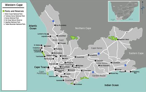 South Africa Western Cape Map • Mapsof.net